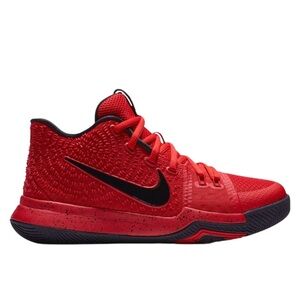 Nike Kyrie 3 High Top Basketball Sneakers Candy Apple Red Boys Size 6.5